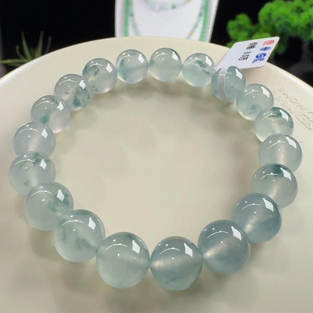 翡翠未镶嵌手链性价比巨巨巨巨高！冰胶蓝飘花单圈卡9.8mm