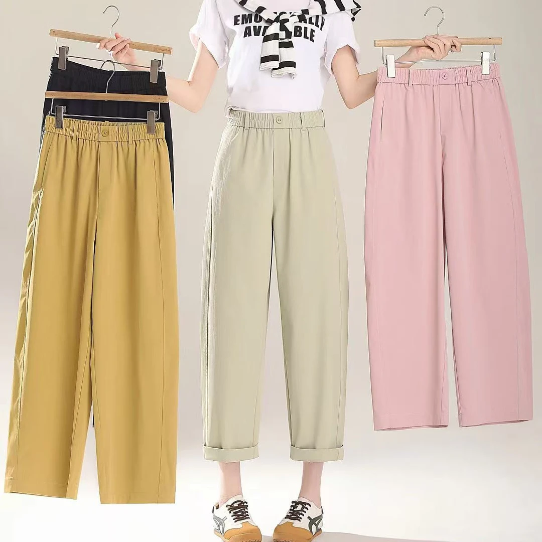 【轻奢系列】2025夏新款薄款时尚大牌显瘦气质款镰刀气球裤1835