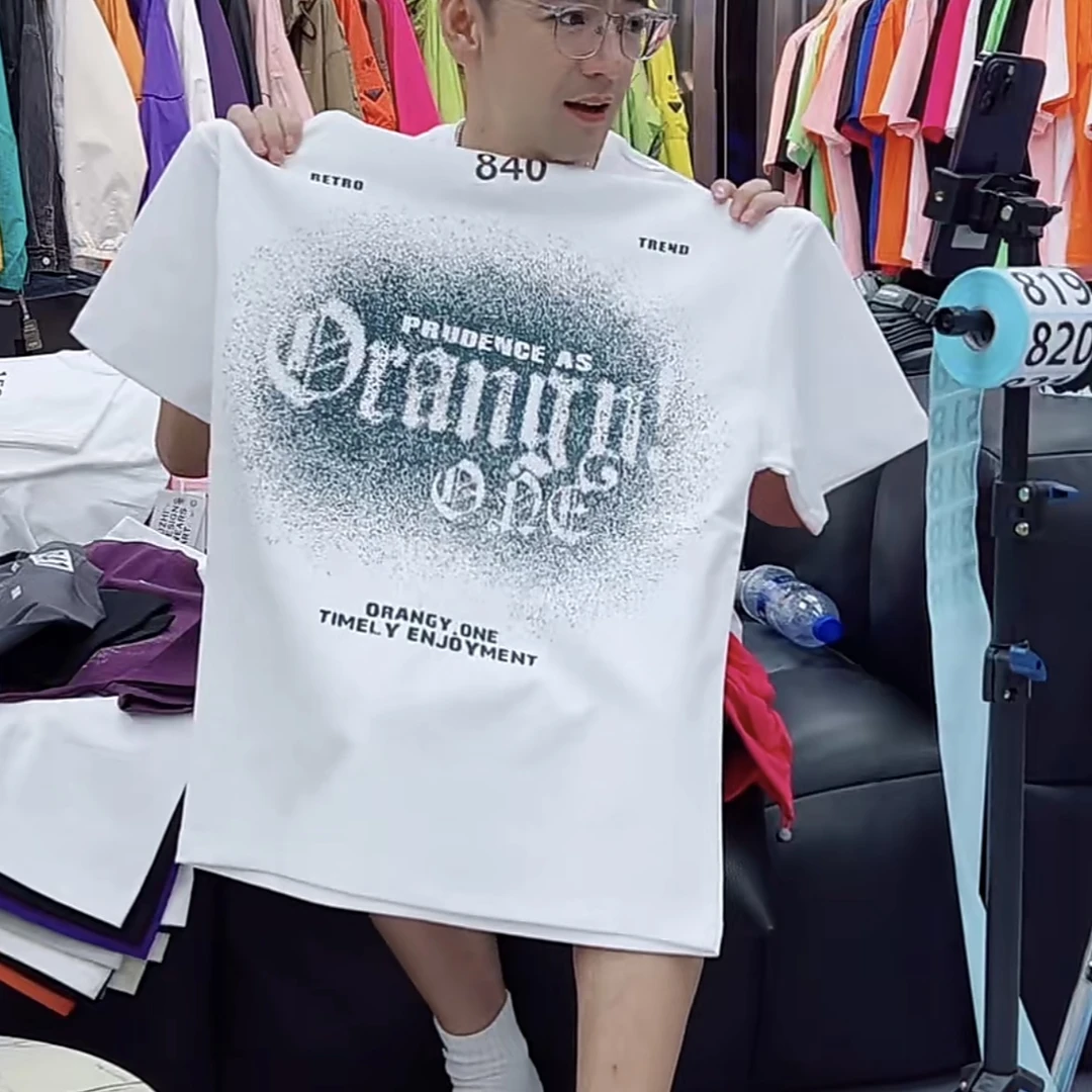 短袖夏季运动圆领宽松型T恤夏款休闲时尚简约-75005