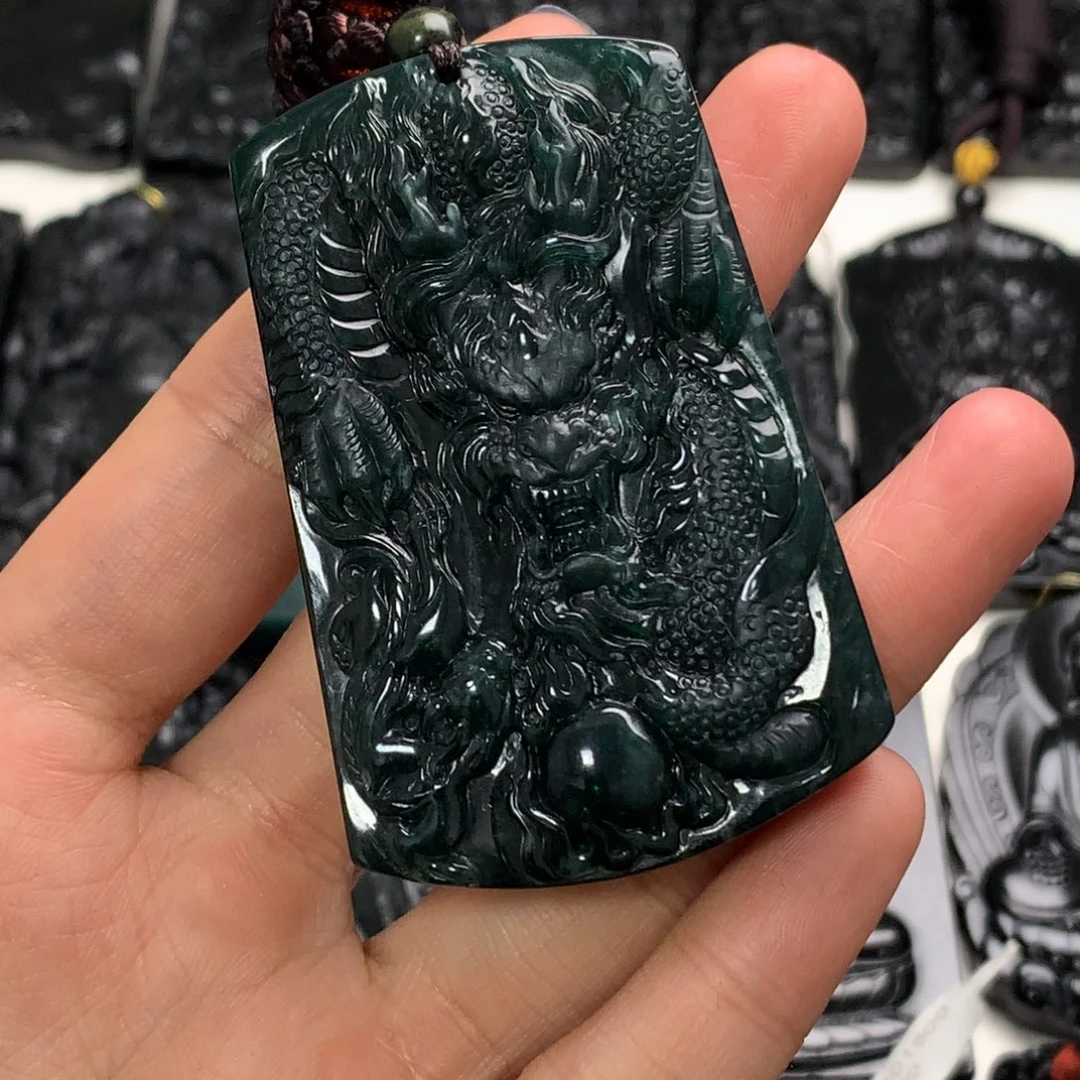 翡翠未镶嵌颈饰天然a货钢琴黑挂件