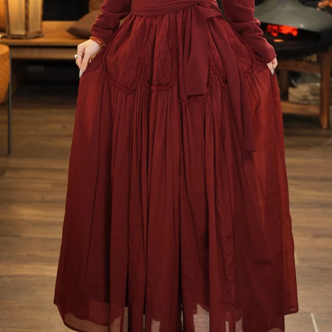 顾玖儿棉麻女半身裙·显瘦百搭复古a字F1612