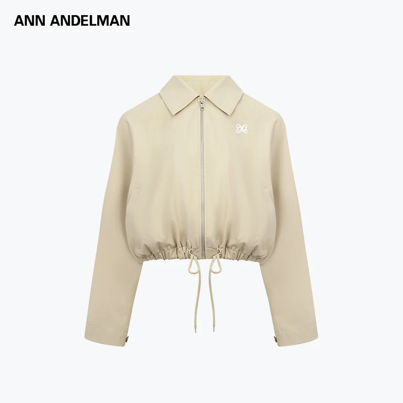 ANN ANDELMAN短款抽绳夹克长袖时尚休闲百搭女士收腰设计师翻领