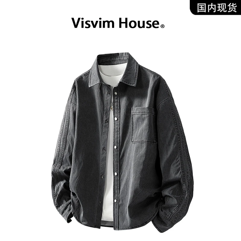 【品牌现货撤柜】VISVIM WINGS秋季新款水洗翻领宽松百搭衬衫外套男