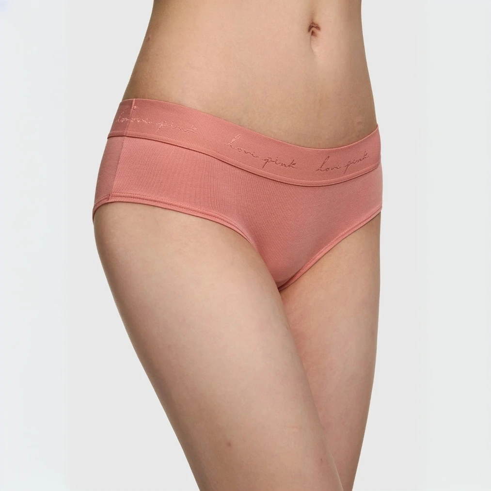 【维密PINK·Logo腰带低腰内裤】 字母弹力腰带棉质舒适三角裤女士
