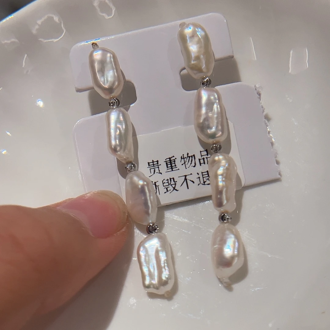 合金淡水珍珠耳饰