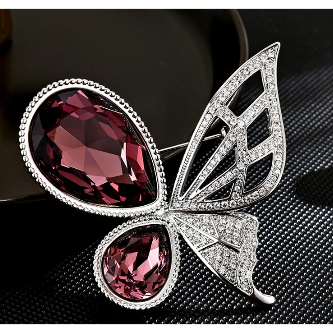 1409 紫色大蝴蝶胸针