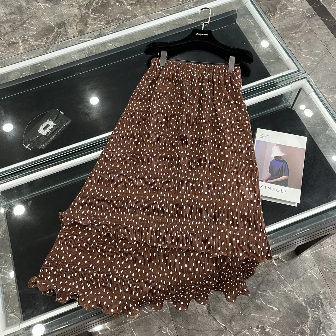 2025早春款波点印花叠层裙摆半身裙-065