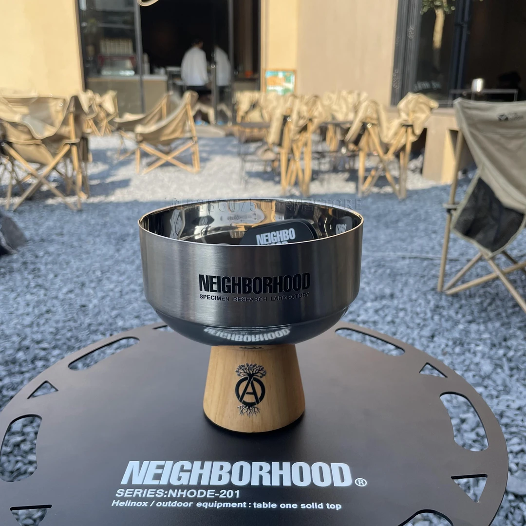 潮牌NBHD不锈钢实木底座托盘客厅玄关小物件钥匙盘收纳盘储物盘