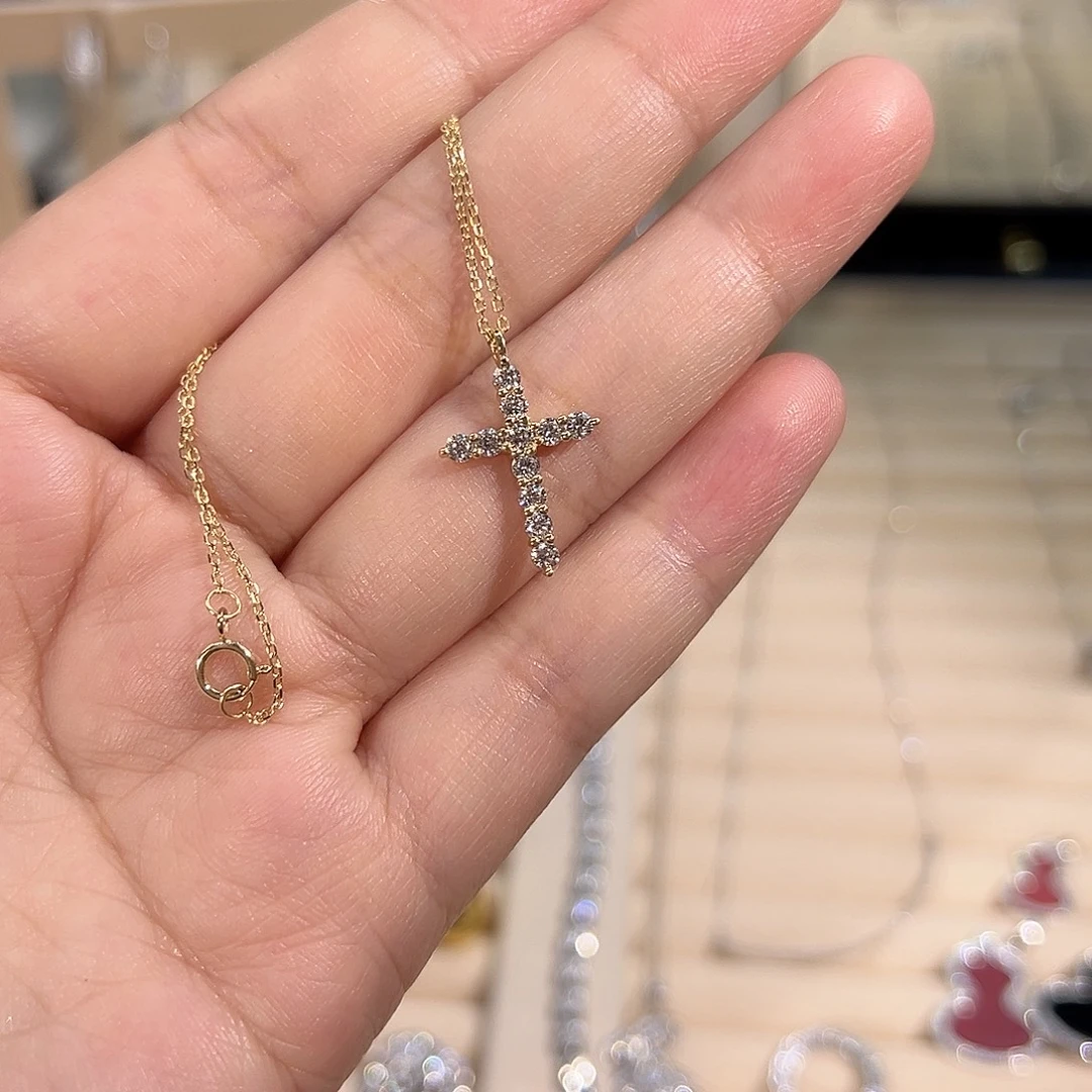 合成钻石颈饰18K金镶嵌培育钻石18k金项链