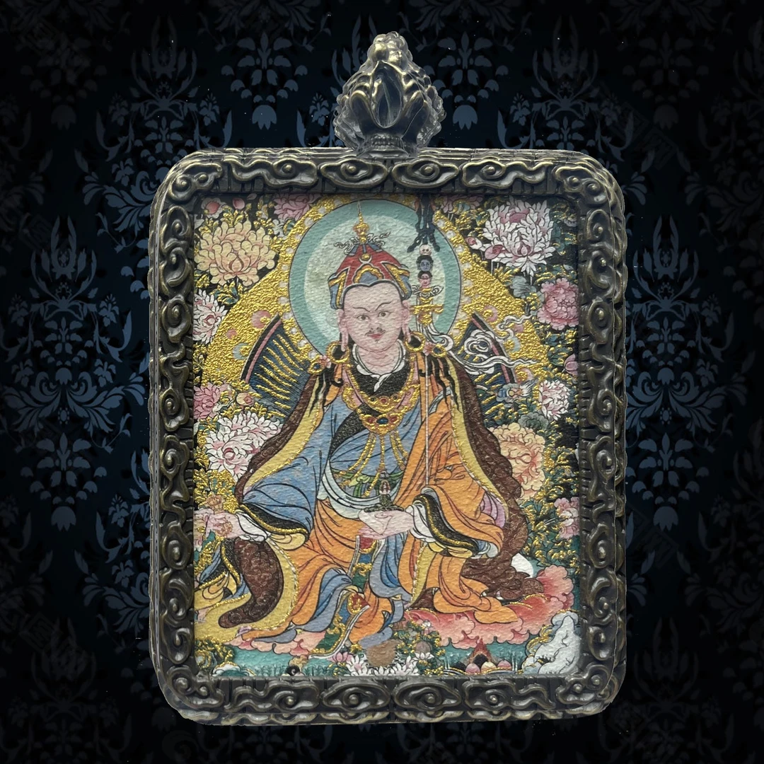23-A莲花生大士 【伏魔/力量/救渡/慈悲/觉悟/智慧】招财吊坠 唐卡