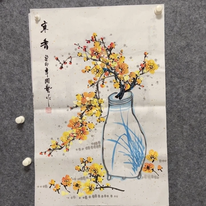 国画梅花45厘米宽度