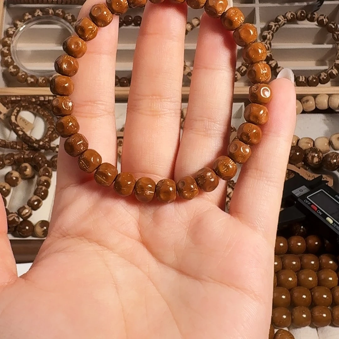 紫金鼠手串8*6.8mm实心手工浅坑无相奶酪紫金鼠