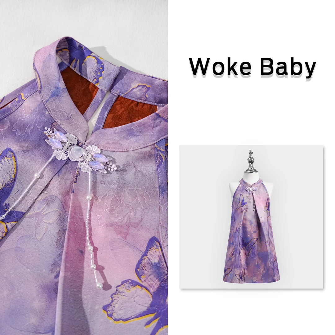 【BO专属】女童夏季可爱中大童中领套头汉服连衣裙F475
