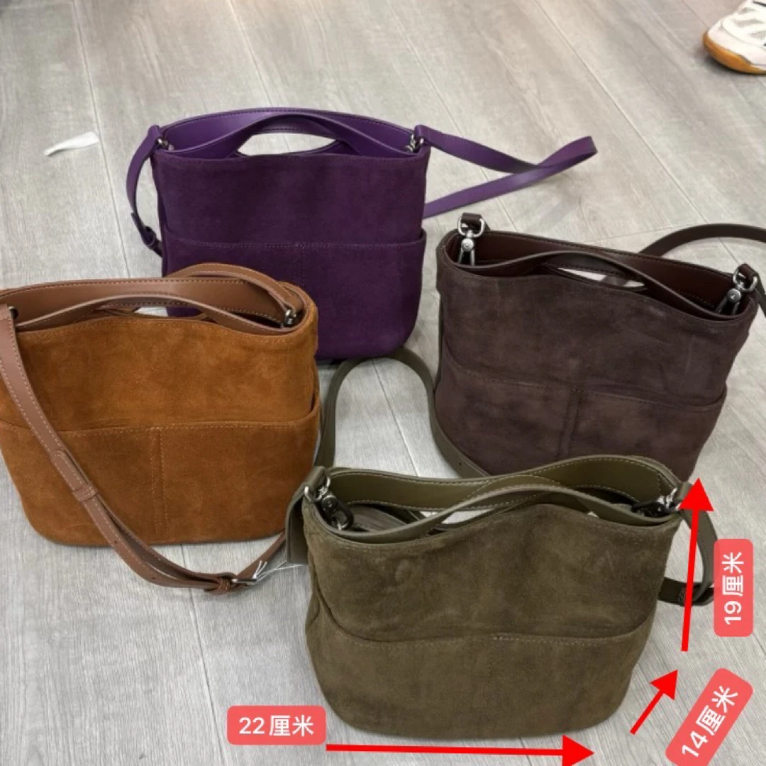 【铂金时袋】55504牛皮水桶休闲手提斜挎包复古文艺