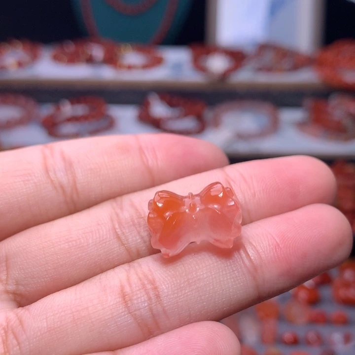 未镶嵌南红南红玛瑙并蒂莲