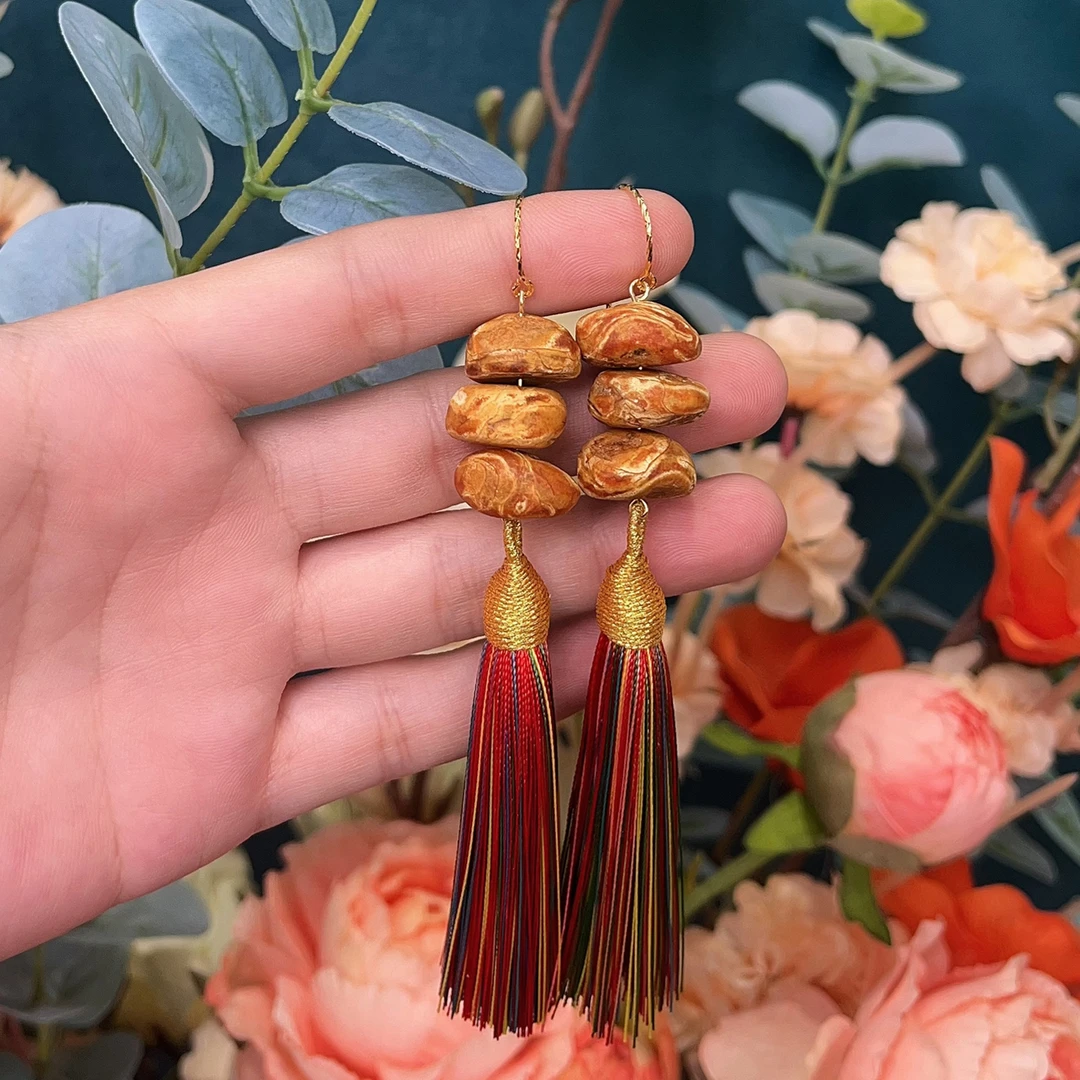 【福利】曼曼珠宝蜜蜡饼子流苏耳钩