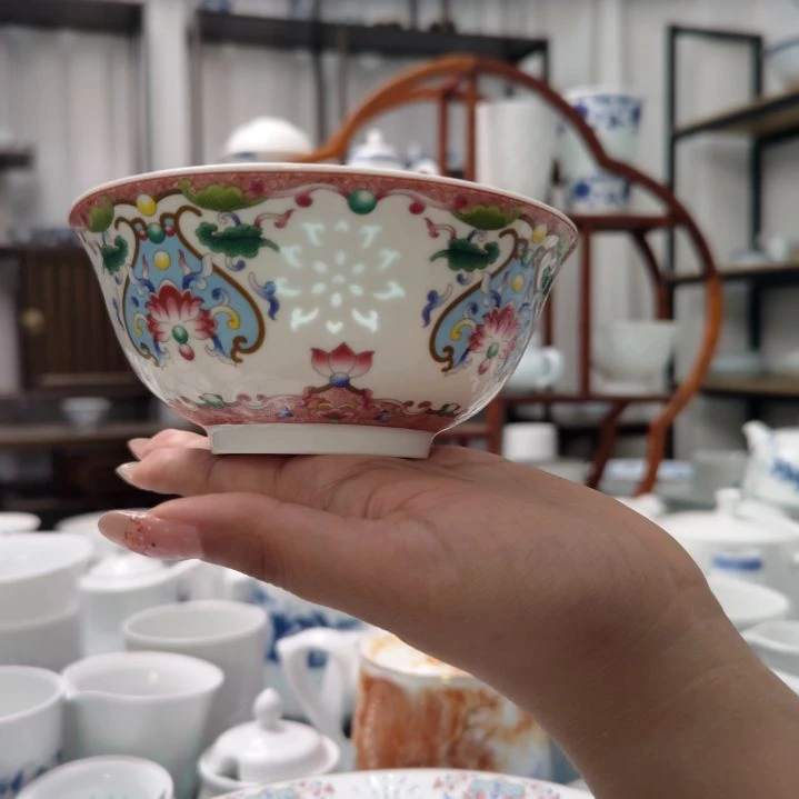 瓷精品宝莲5寸饭碗一个