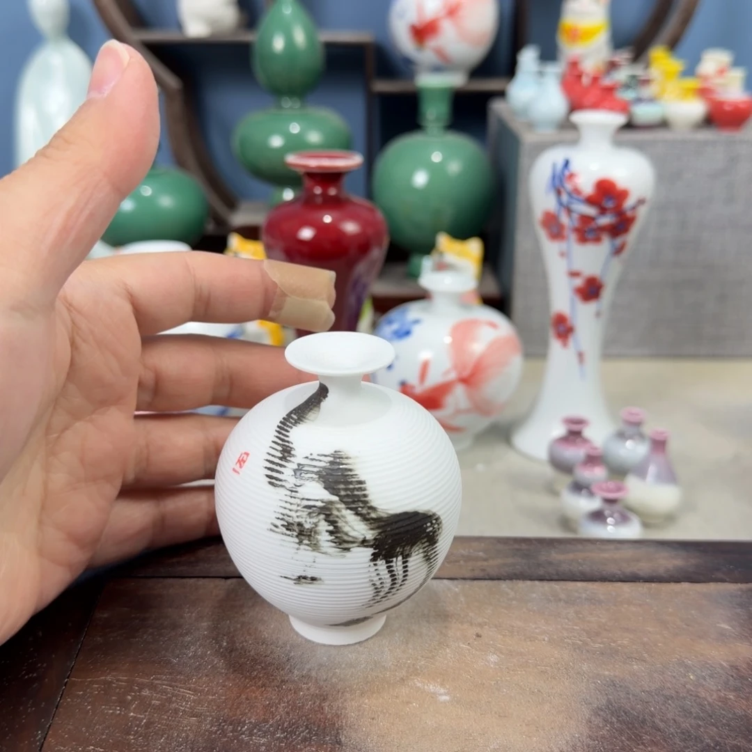 陶瓷手工小花器摆件