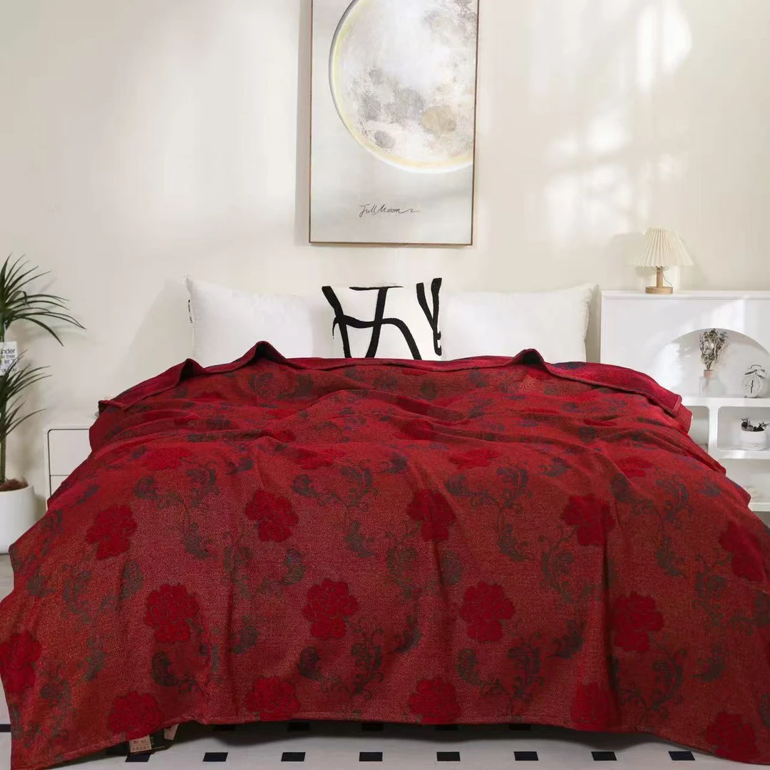 【红颜玫瑰】高端浮雕肌理貂绒毯多功能毯200*230床盖透气亲肤