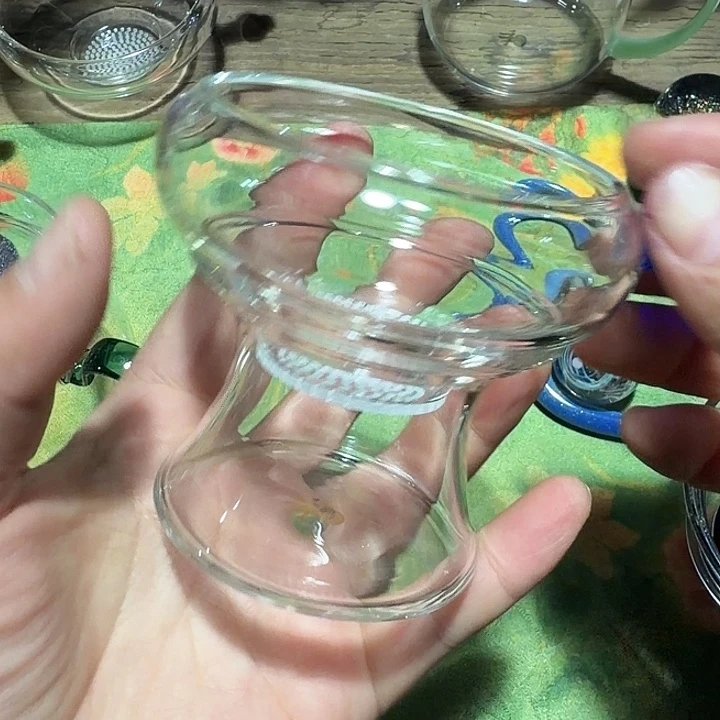 手工艺品玻璃玻璃茶器茶漏宝蓝金