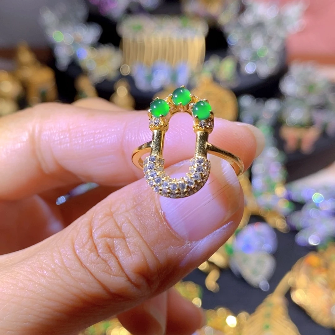 吊坠(不含链)银S925镶嵌翡翠