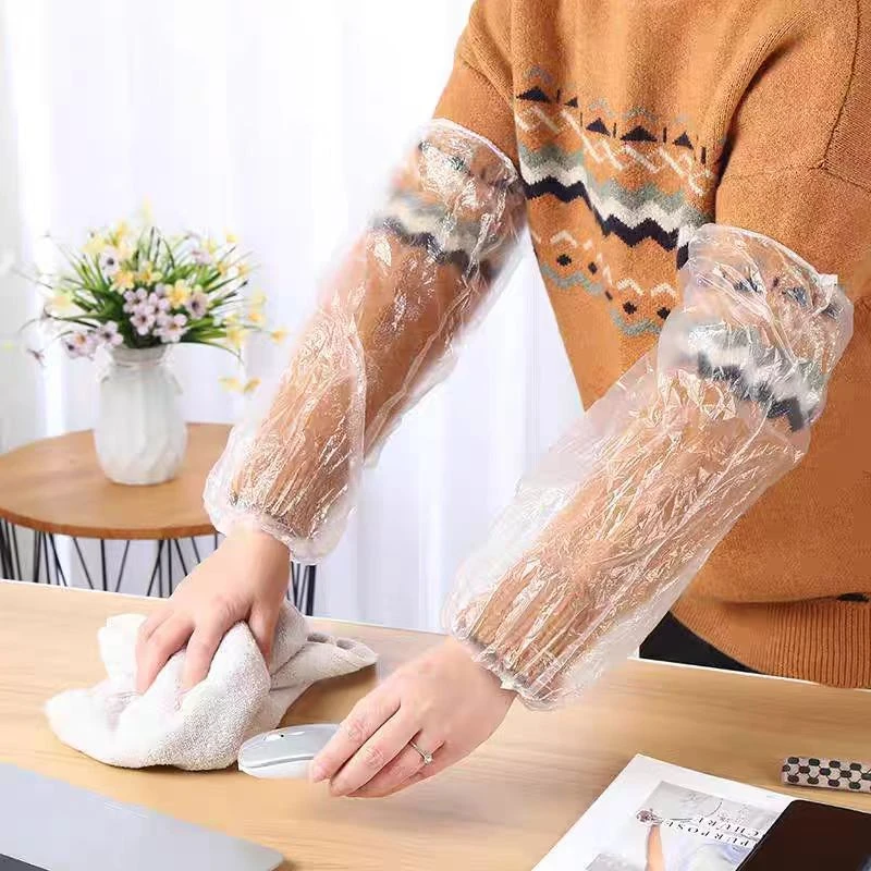 一次性套袖防水防油透明塑料成人加厚款护袖加长套袖厨房食品PE