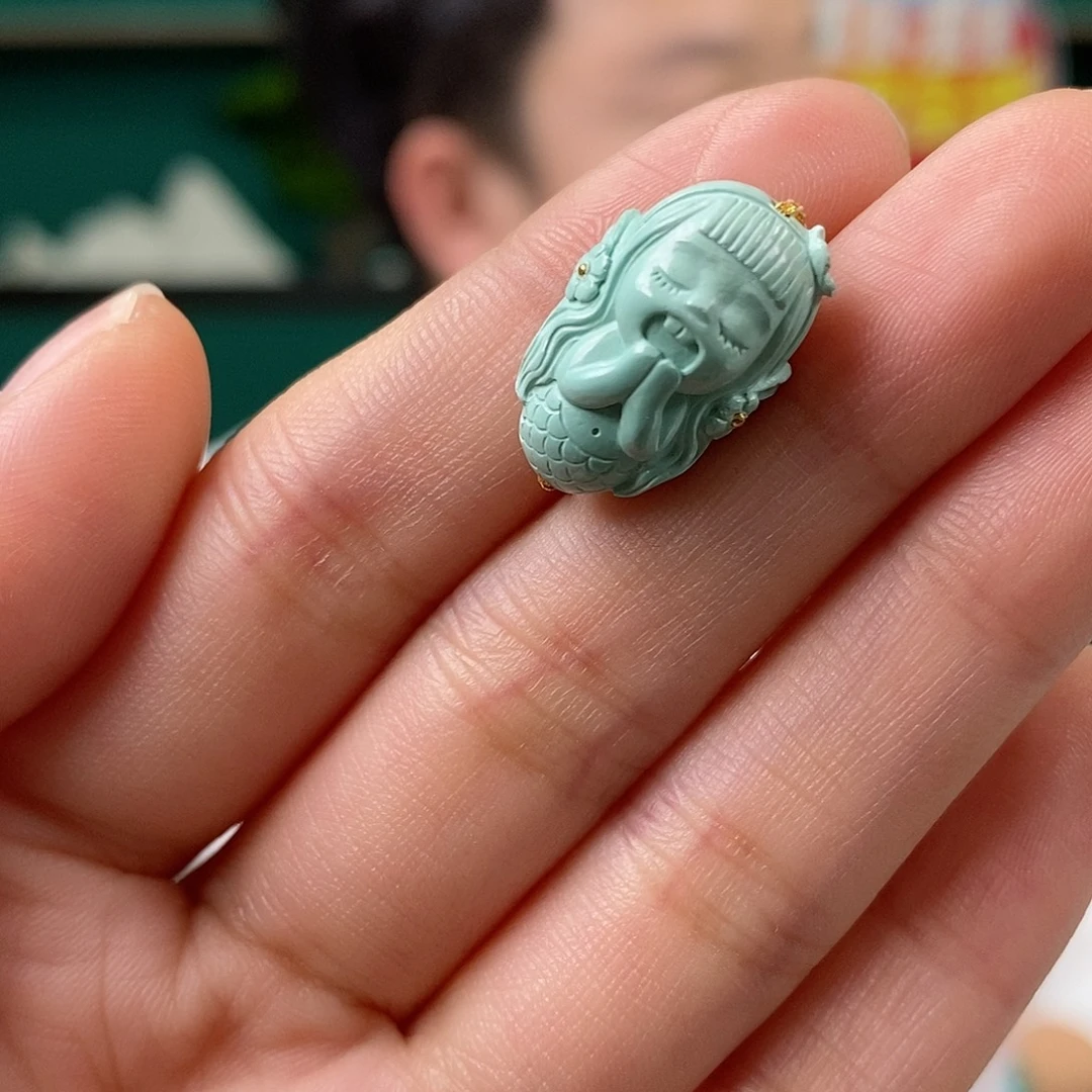 绿松石未镶嵌挂件