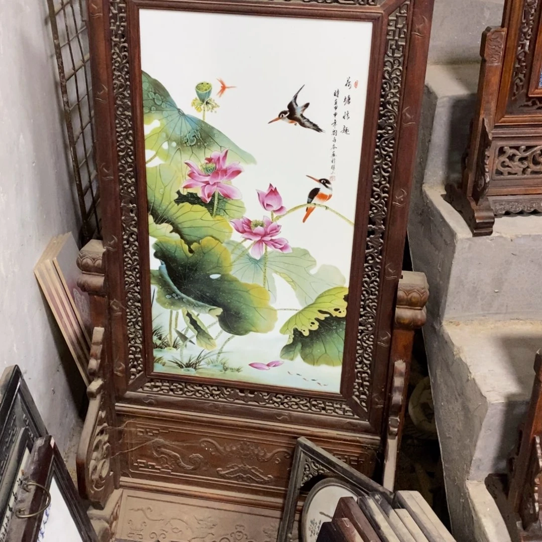 瓷1.37*71*景德镇瓷板画柴窑烧制