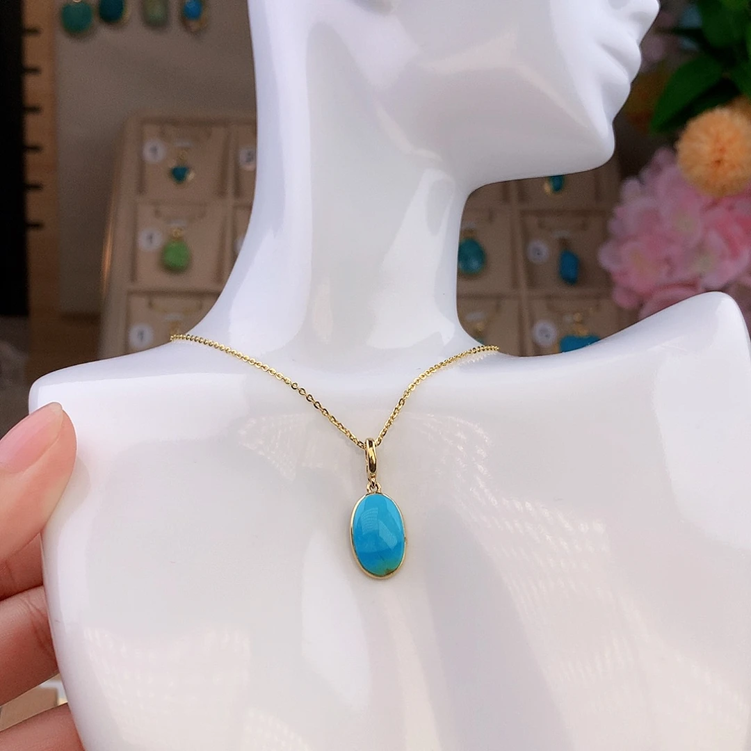 绿松石18K金镶嵌颈饰