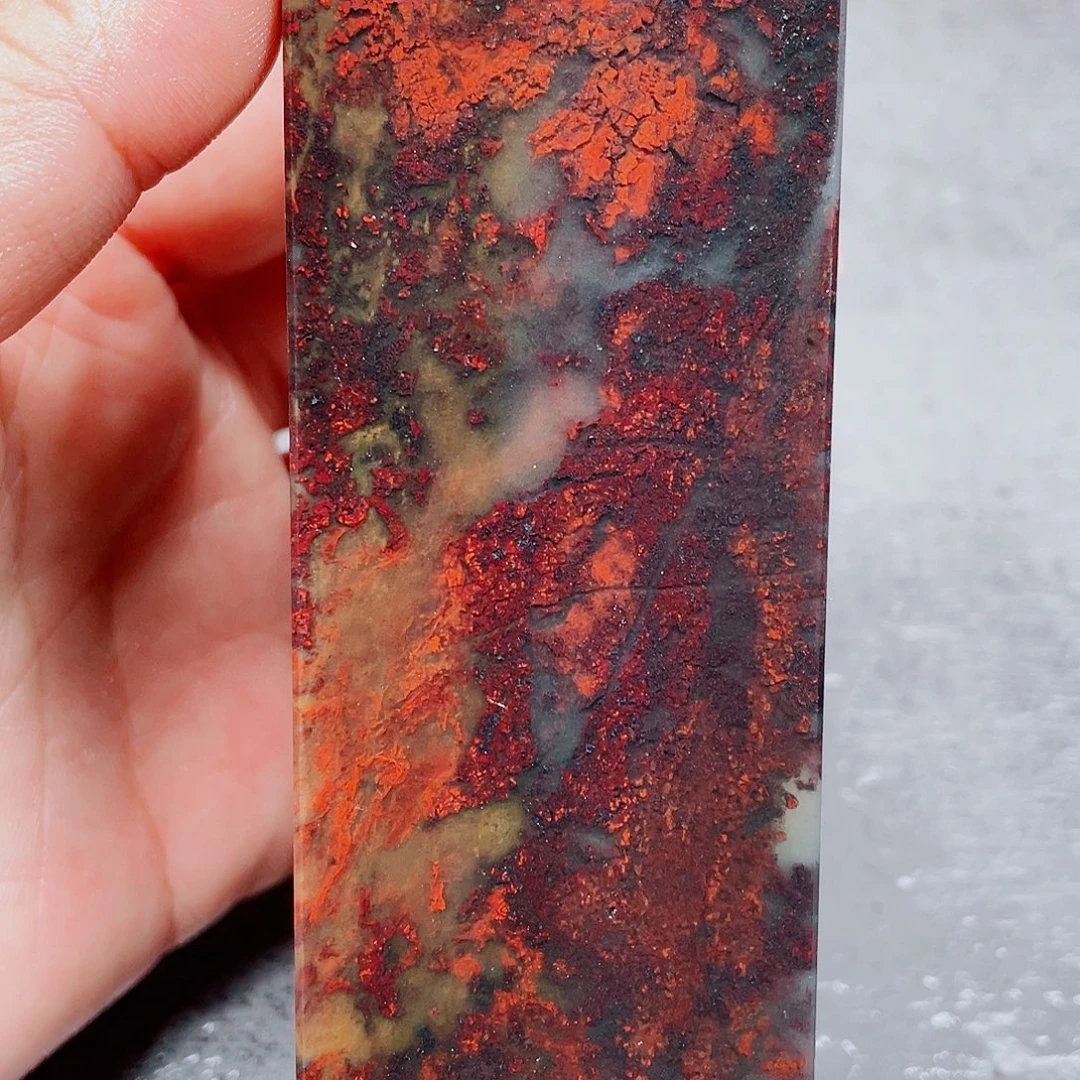 玉桂林鸡血玉印章镇尺23