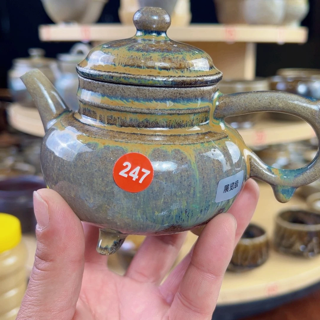 杯开*247号三足柴烧壶展览级