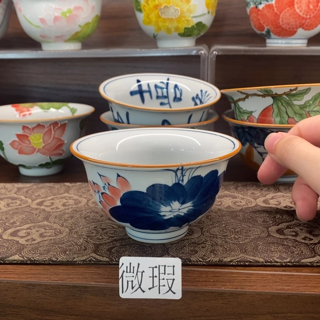 釉下彩老陶泥手工绘制