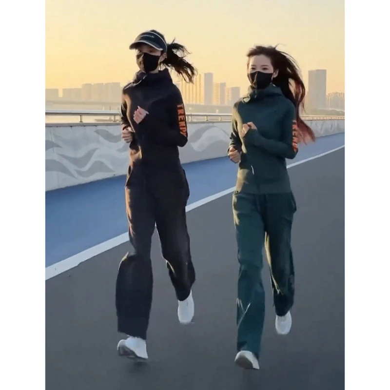 欧货休闲运动套装女春夏2025新款时尚洋气宽松跑步运动服两件套潮