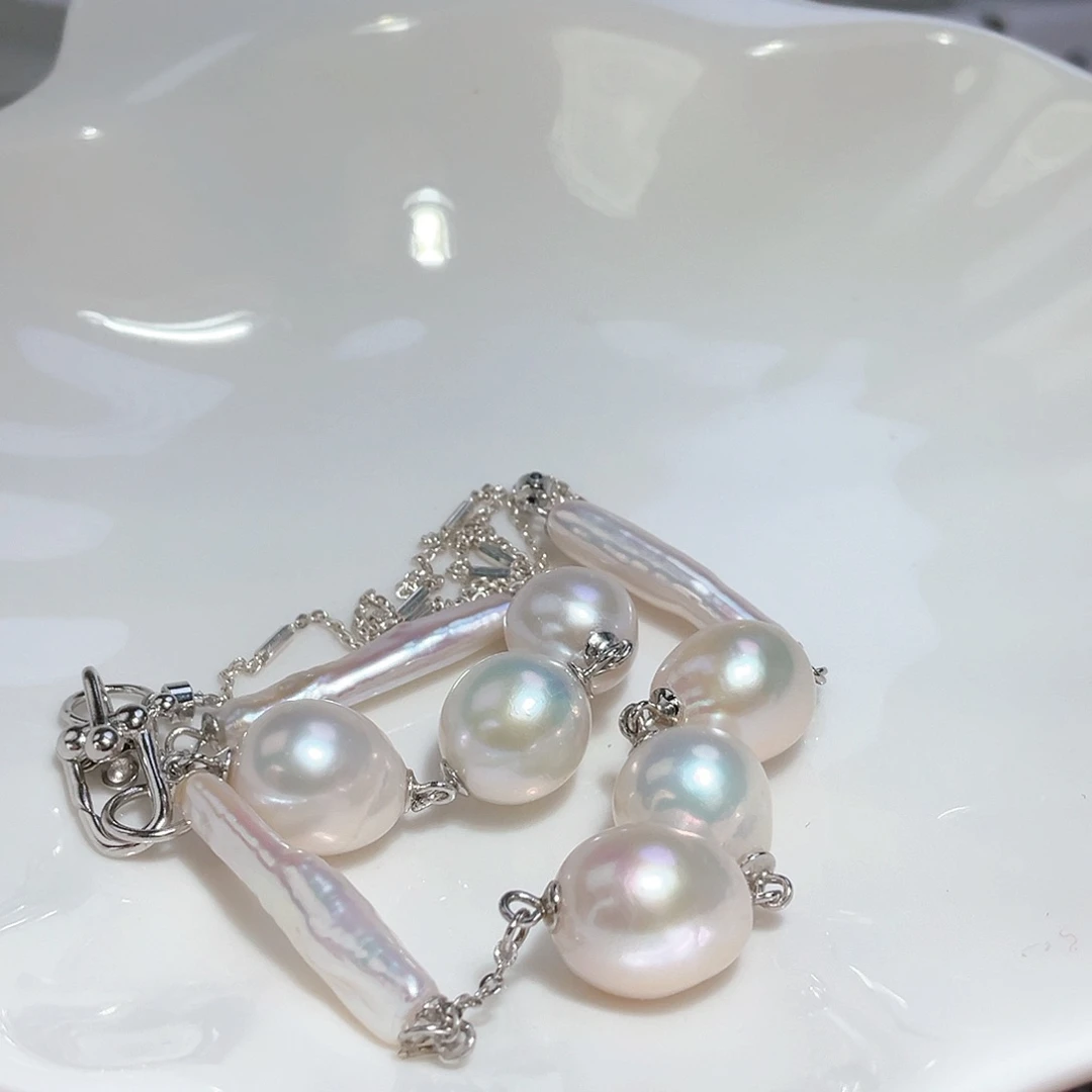 淡水珍珠颈饰银S925镶嵌