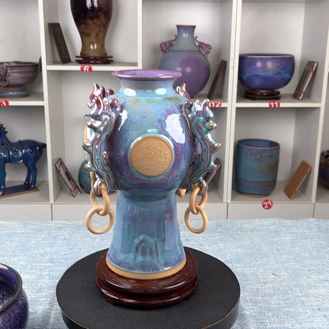 瓷片四海升平摆件