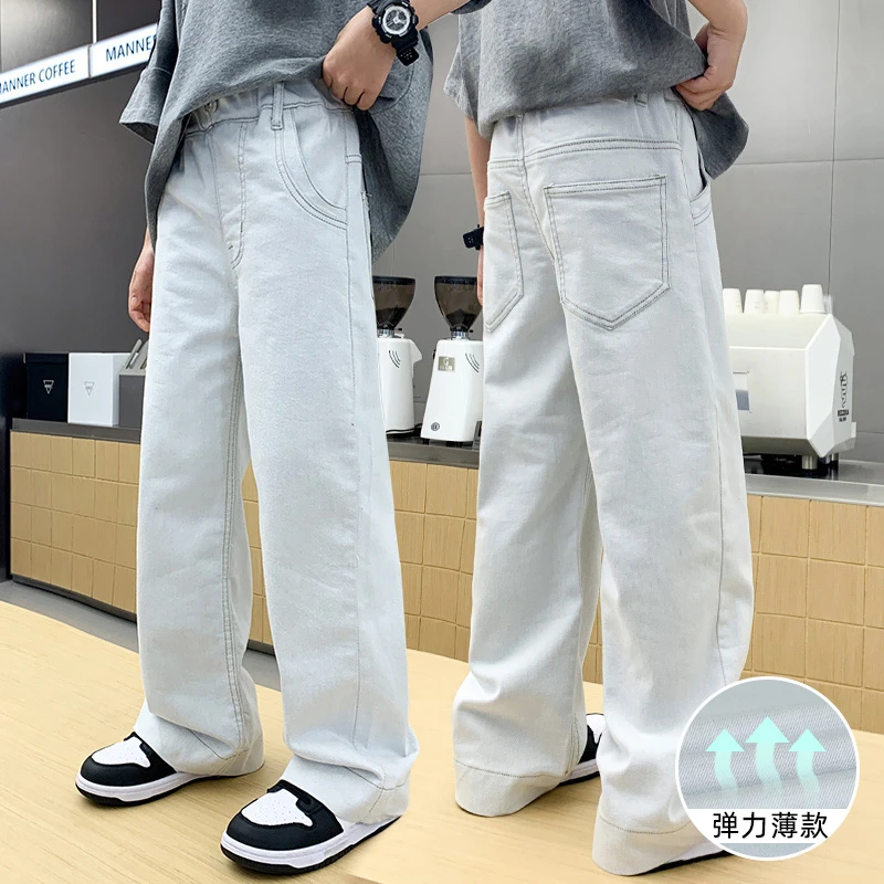男童牛仔裤夏天薄2025新款儿童裤子休闲长裤中大童小孩夏装防蚊裤