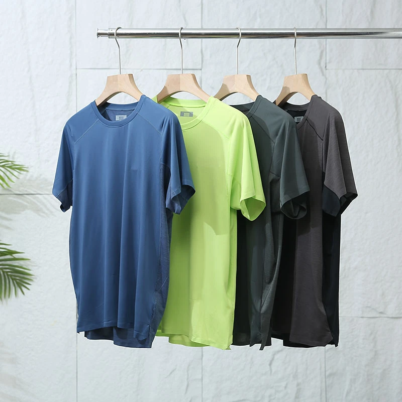 【半袖2101】宽松薄款高端轻量透气弹力高弹运动圆领短袖T恤男士