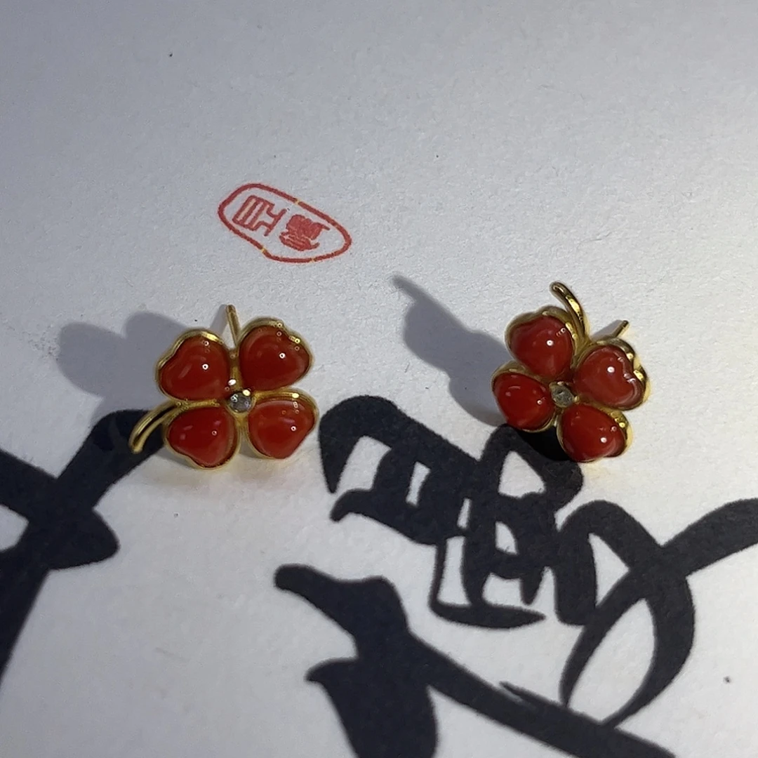 银S925镶嵌和田玉耳饰