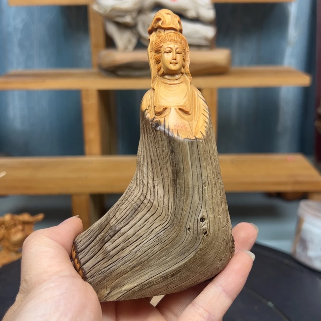 木小***食崖柏木摆件手把件