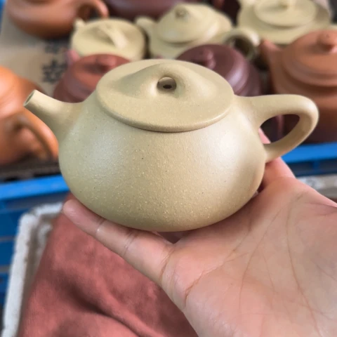 茶壶紫砂梨皮本绿220cc