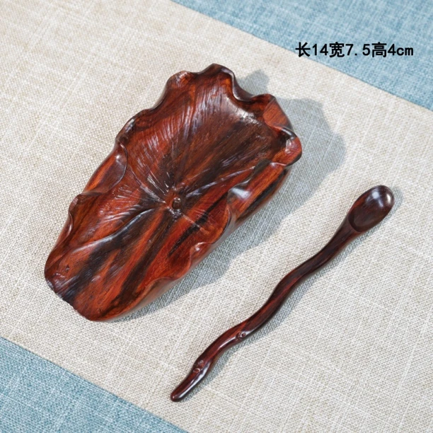 【喝茶仪式感】大红酸枝整料制作茶则投茶器配茶拨