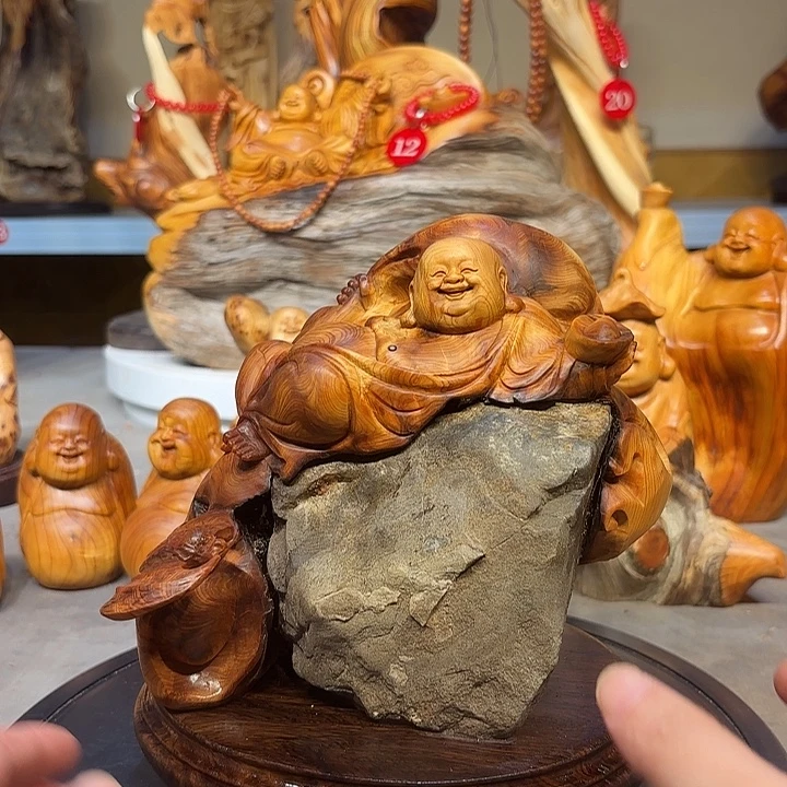 柏木太行崖柏弥勒佛