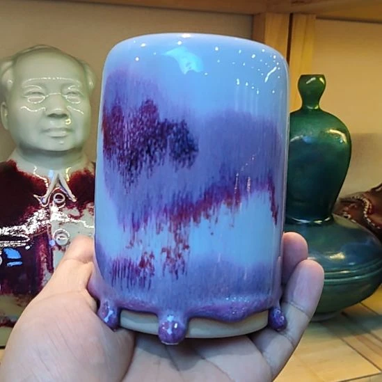 精品窑变富得流油笔筒