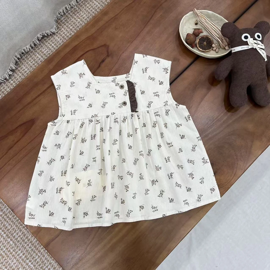 LUCK童装2025夏款萌娃穿搭碎花可爱洋气背心 26536