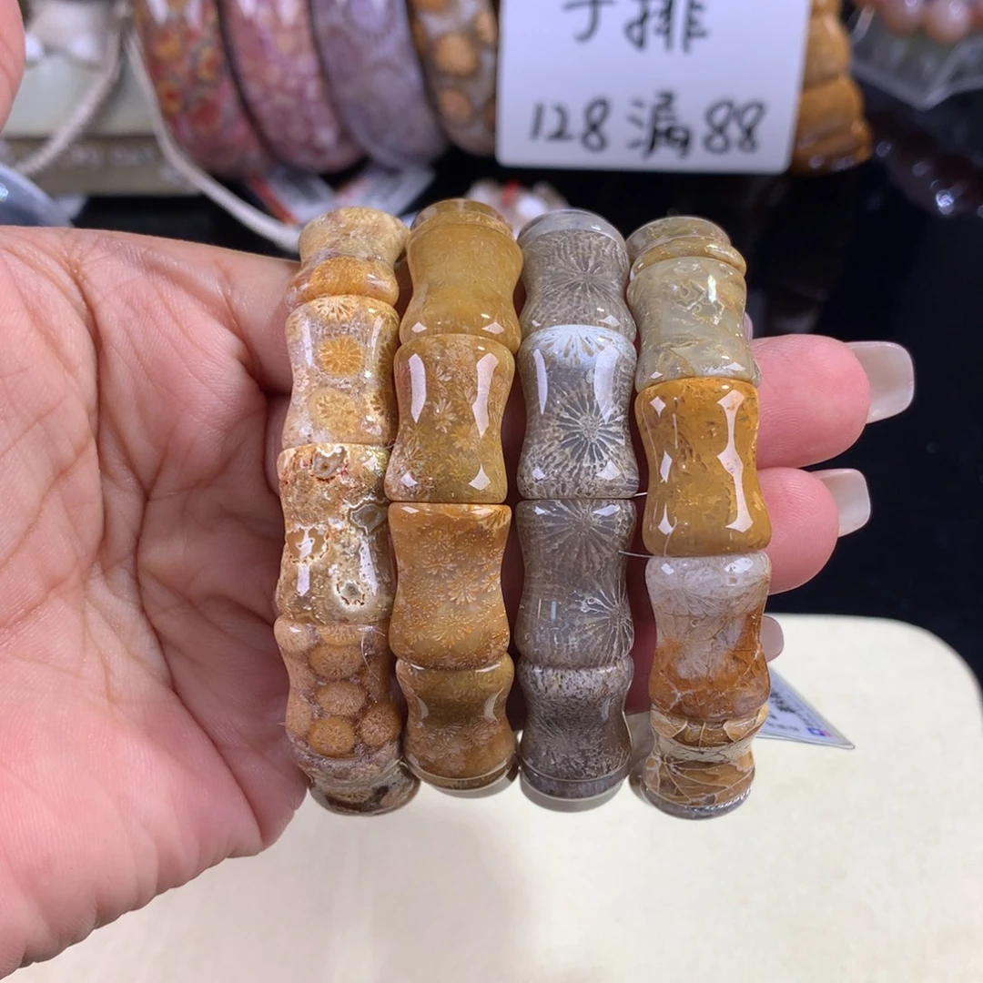 硅化珊瑚（珊瑚玉）未镶嵌吊坠(赠链)19号手排128漏88米一条可挑