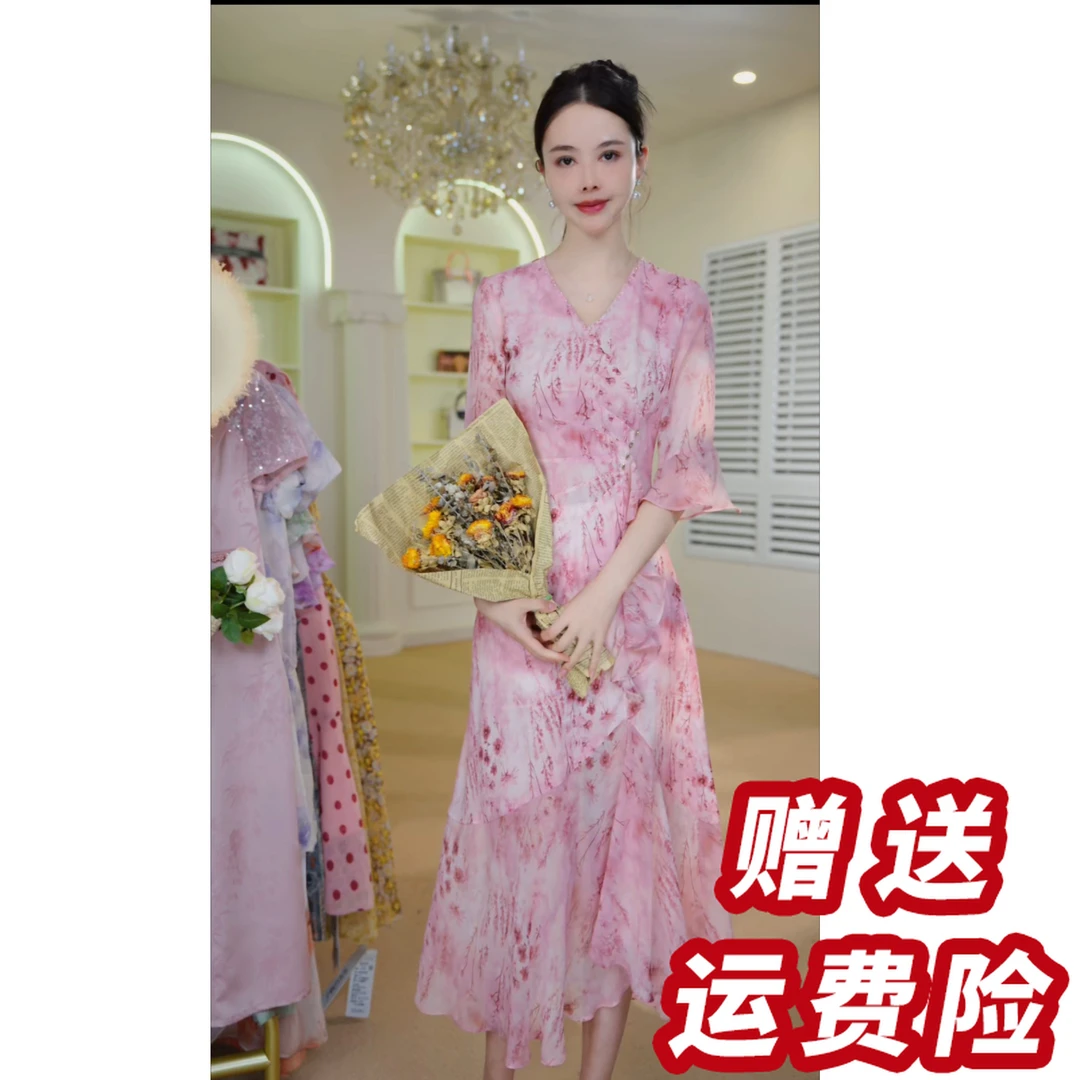 碎花连衣裙今年流行爆款气质女神范高级感J5250