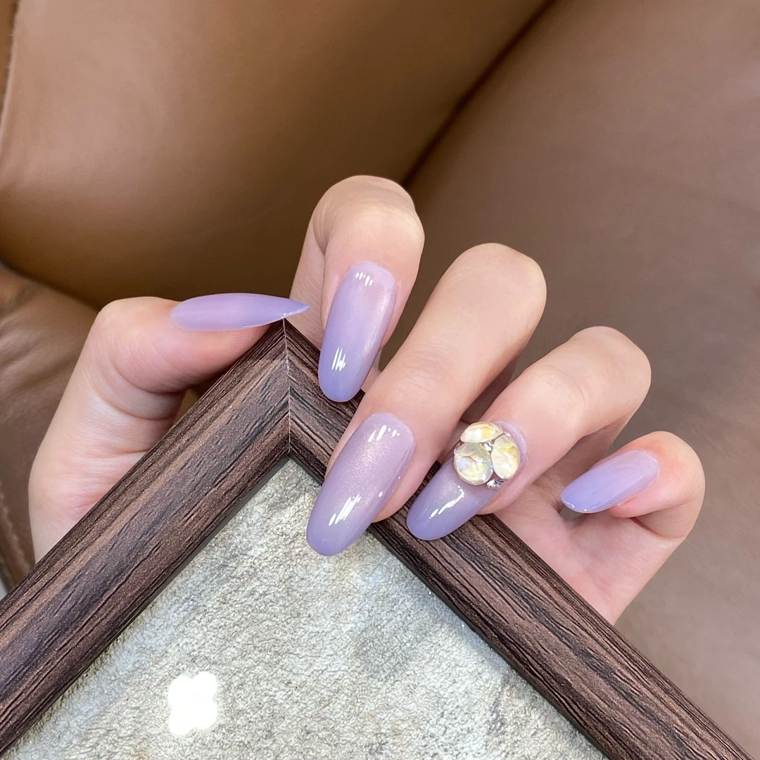 JDD【芋紫晶】施家华子轻奢高定 紫色显白猫眼款纯手工美甲穿戴甲片