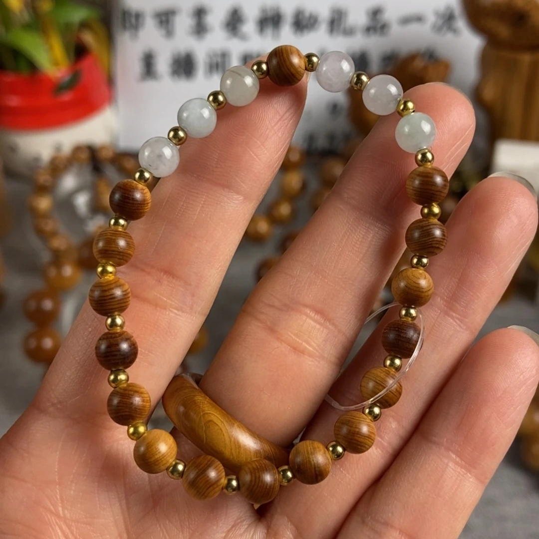 柏木（崖柏）手串/手链北太行高崖雷击骨料0.6玉石