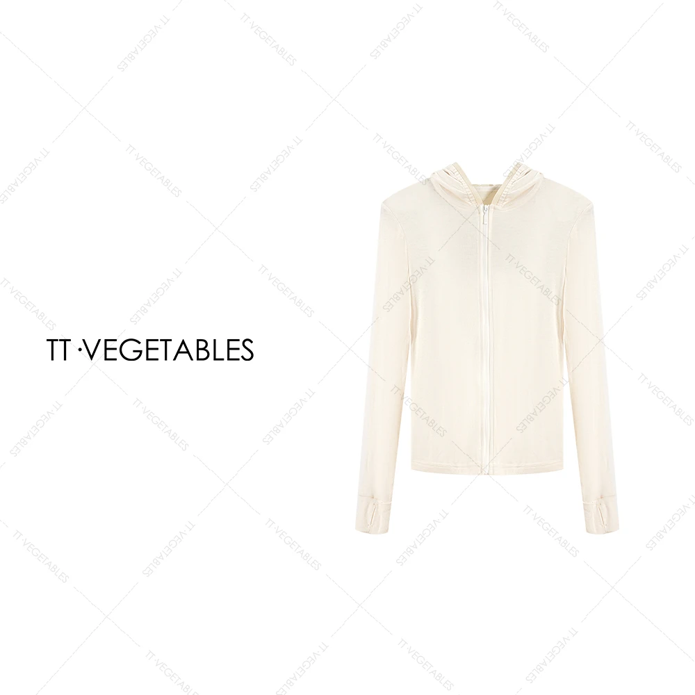TT・VEGETABLES【序白】伶仃 新款显瘦防晒衣长袖连帽衫511779