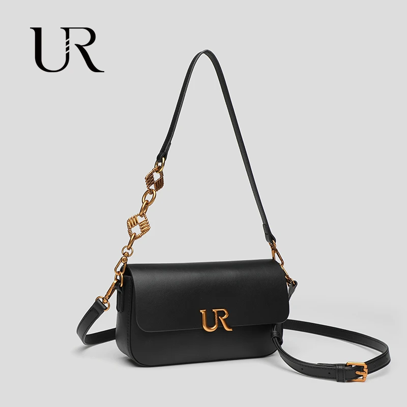 【夏夏专属】UR甄选复古高级感轻奢真皮时尚女士百搭简约斜跨肩包